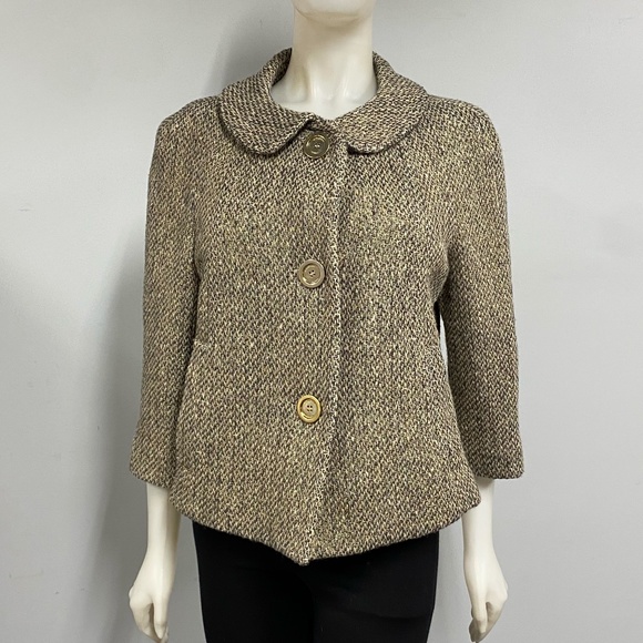 Burberry Gold Wool Swing Jacket